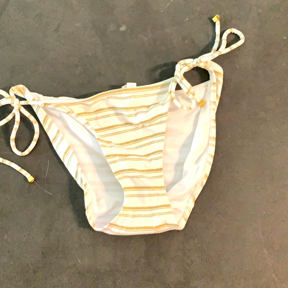 AE White and Gold Glitter Stripes